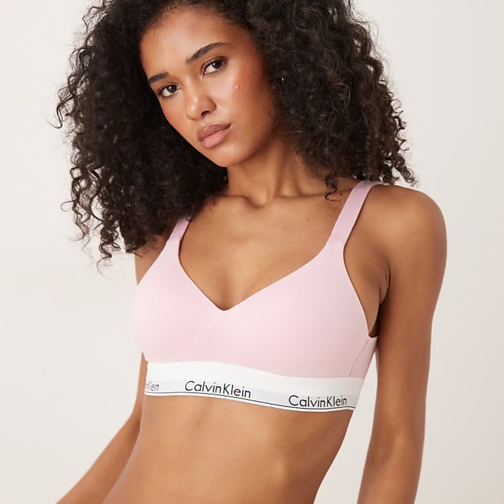 Calvin Klein Modern Cotton lift bralette in pink XS